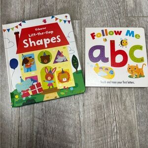 Usborne Lift-the-Flap Shapes & Follow Me ABC Learning Books